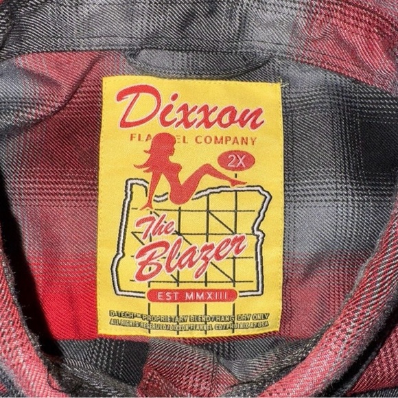 Dixxon Flannel Company The Blazer Woman XXL Pearl Snap Black Red - Picture 3 of 7